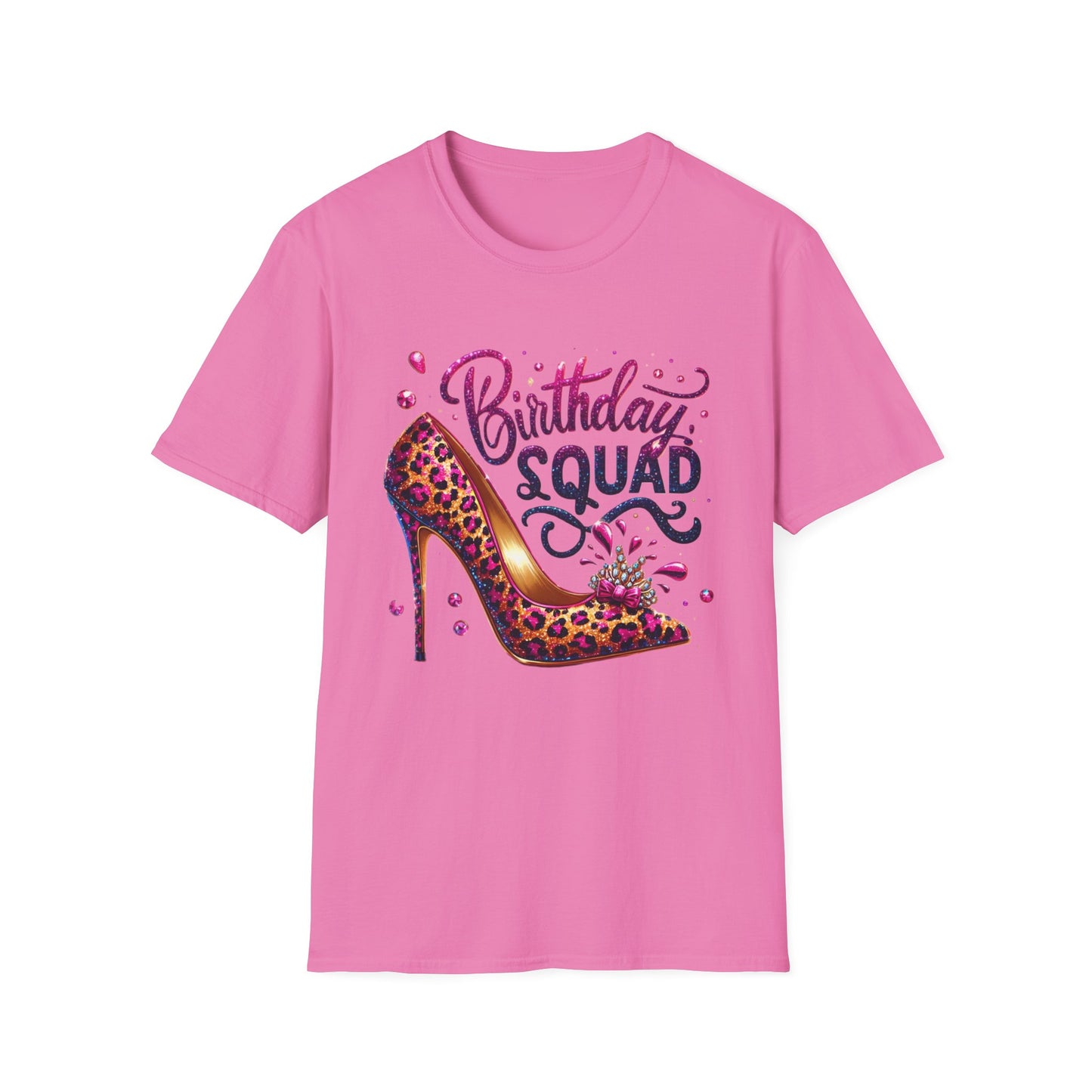 Birthday Squad Pink Leopard Heel